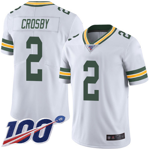 Green Bay Packers Limited White Men 2 Crosby Mason Road Jersey Nike NFL 100th Season Vapor Untouchable